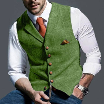 Elegante Gilet da Uomo a Quadri