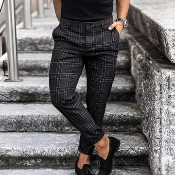 Eleganti Pantaloni Slim Fit a Quadri da Uomo