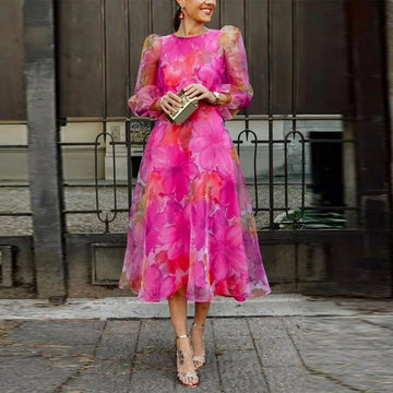 Vestito Elegante a Fiori per Donna