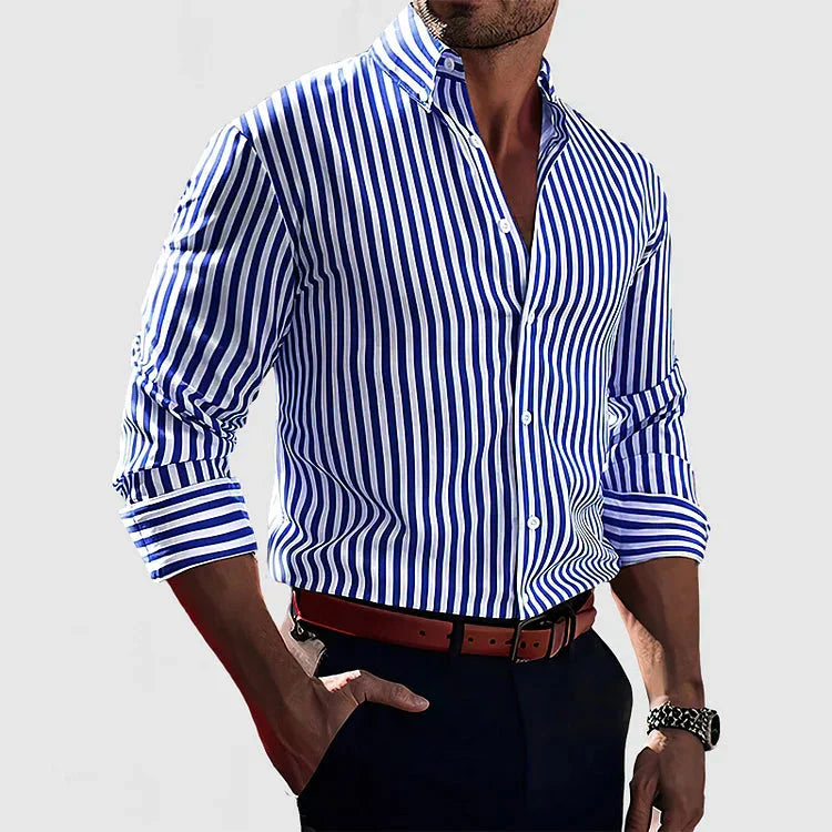 Camicia a Righe a Maniche Lunghe da Uomo